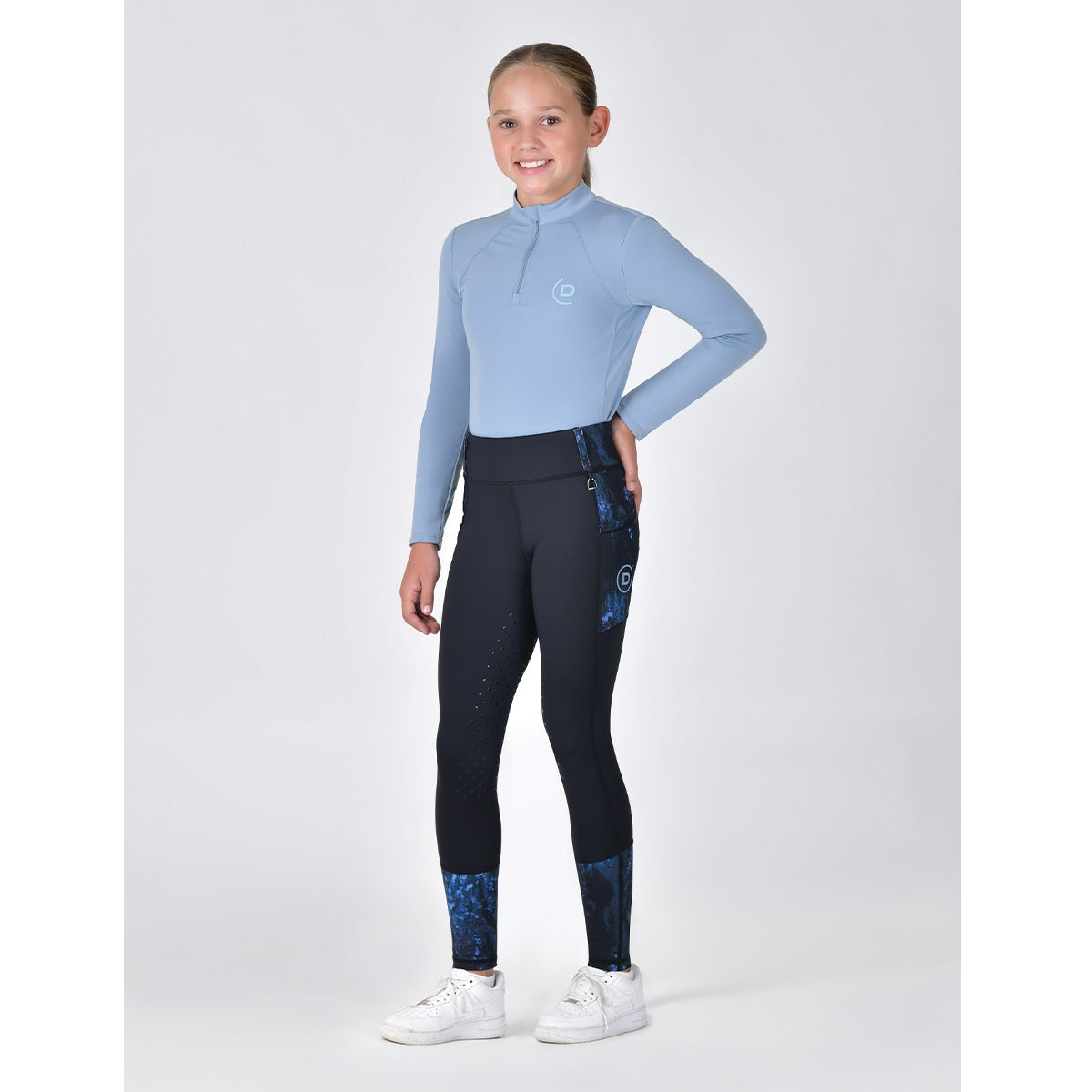 Dublin Kids Form Riding Tights - Blue Terrain