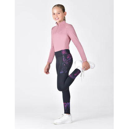 Dublin Kids Form Riding Tights - Purple Terrain Action