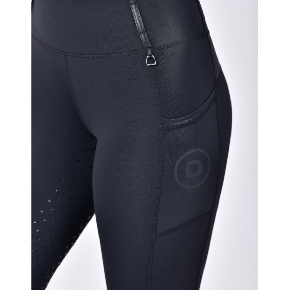Dublin Ladies Form Riding Tights - Black Shine Beltloop