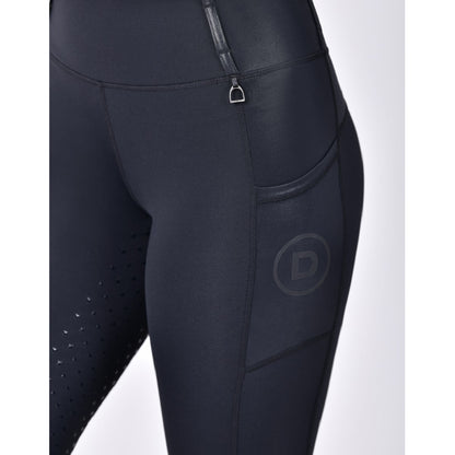 Dublin Ladies Form Riding Tights - Black Shine Beltloop
