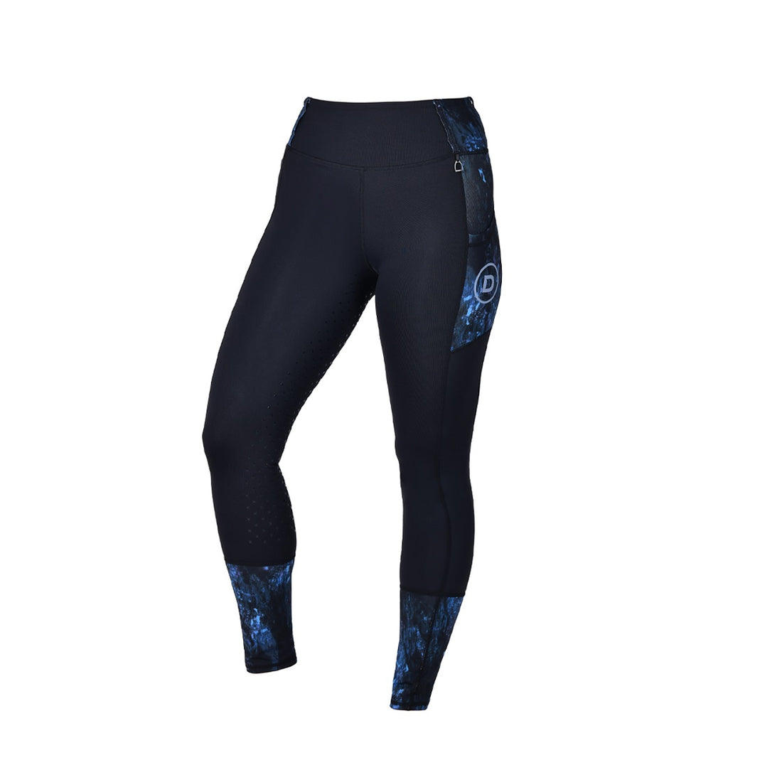 Dublin Ladies Form Riding Tights - Blue Terrain Front