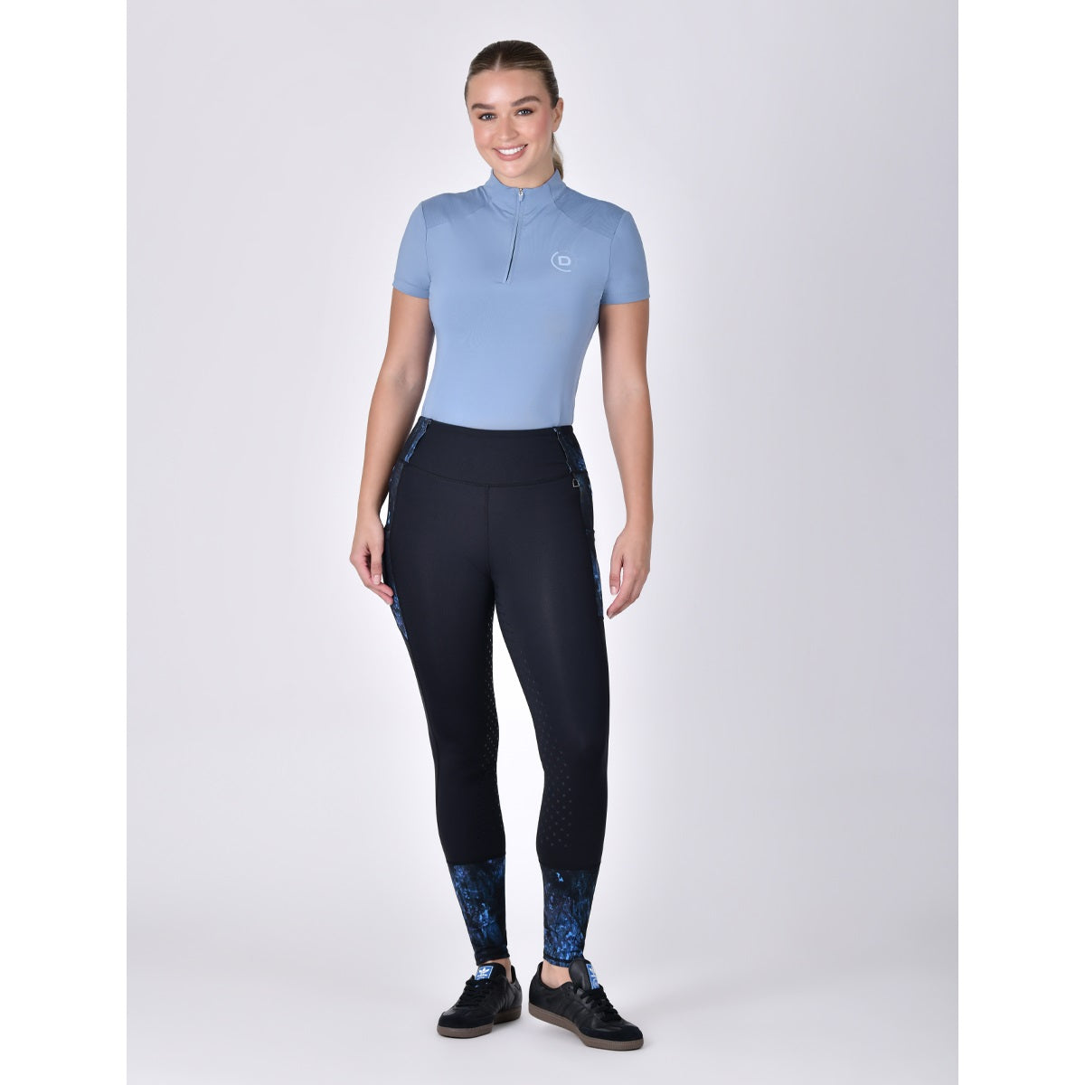 Dublin Ladies Form Riding Tights - Blue Terrain