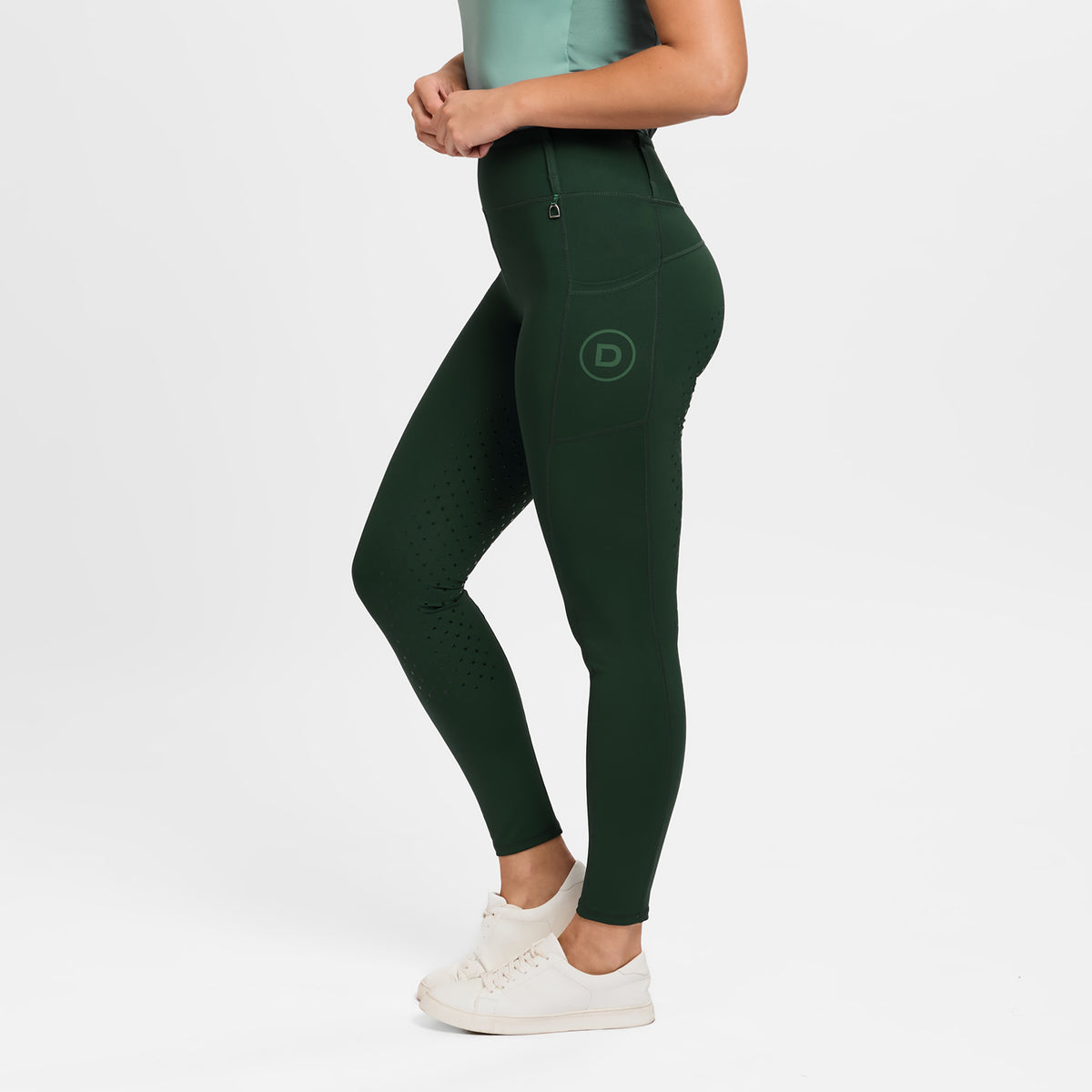 Dublin Ladies Form Signature Riding Tights - Midnight Pine Side