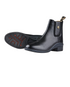A black Dublin ladies riding boot with a stylish pin punch designed heel and toe cap, featuring a breathable mesh lining and a durable rubber outsole.