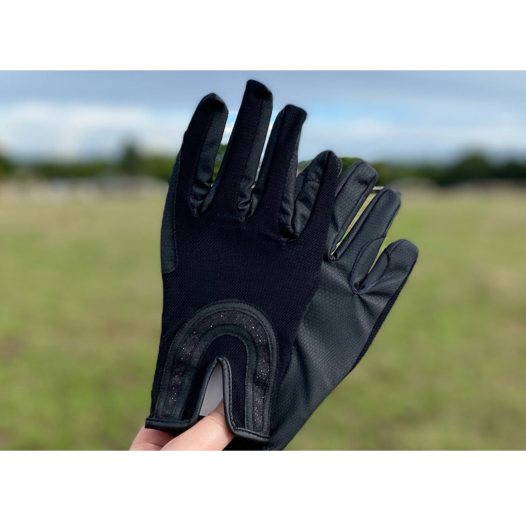 Dublin Pull On Glitter Mesh Back Riding Gloves