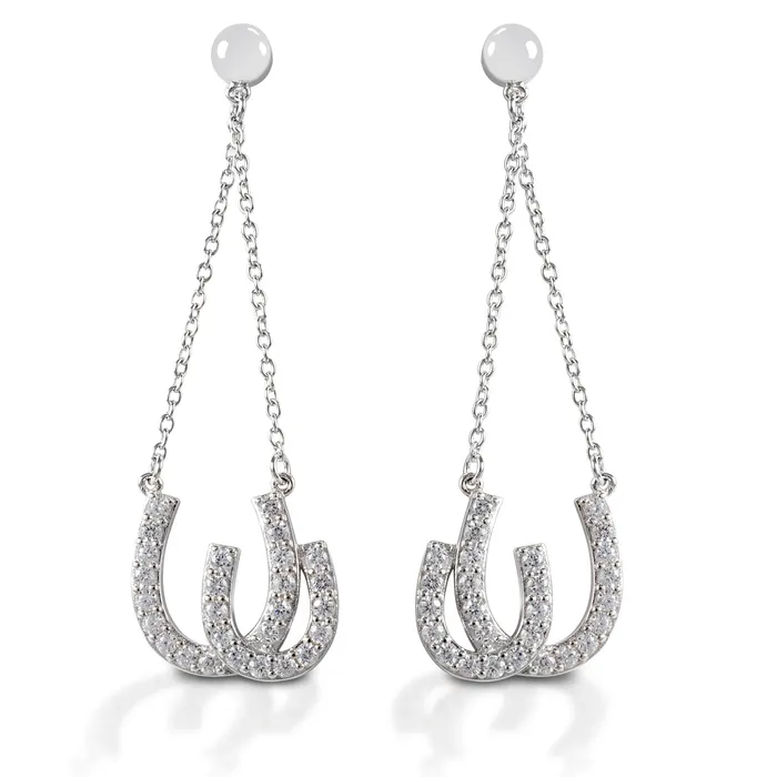 Kelly Herd Earrings Double Horseshoe - Sterling Silver