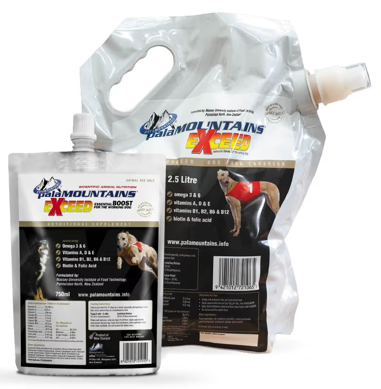 PalaMountains Exceed dog supplement range