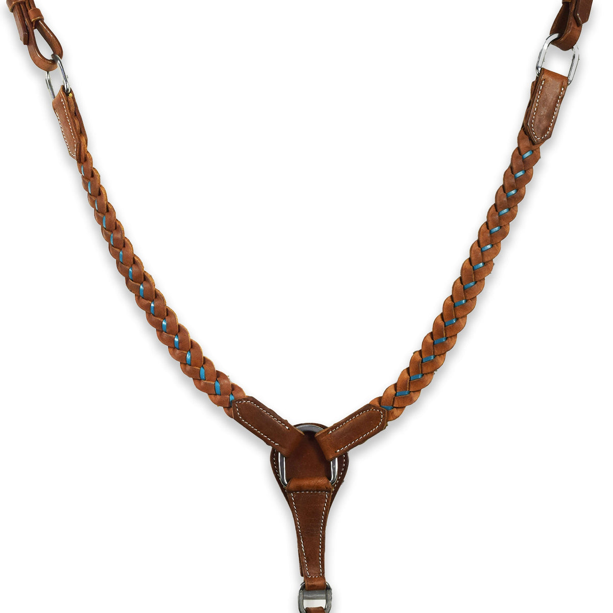 Ezy Ride Breastplate with Blue Plaiting Harness