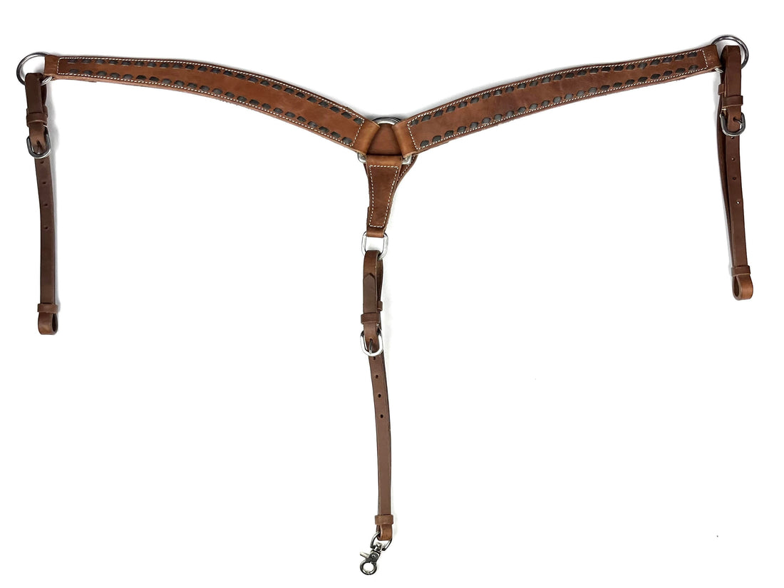 Ezy Ride Breastplate with Lacing Natural Harness - 2
