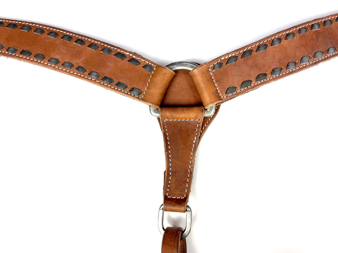 Ezy Ride Breastplate with Lacing Natural Harness