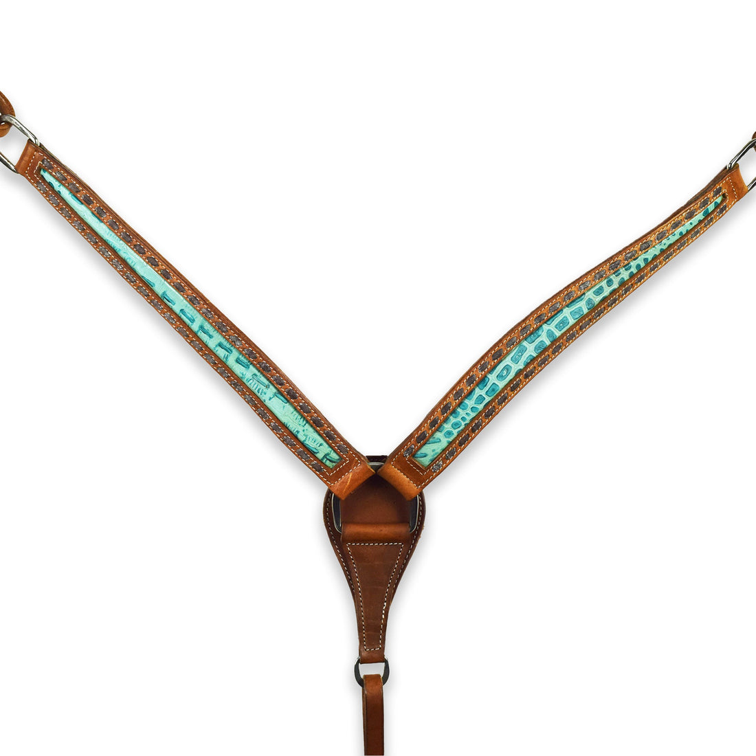 Ezy Ride Breastplate with Turquoise Croc Print Harness