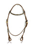Ezy Ride Bridle Brow Harness Leather with Rawhide Plaited Brow and Buckles