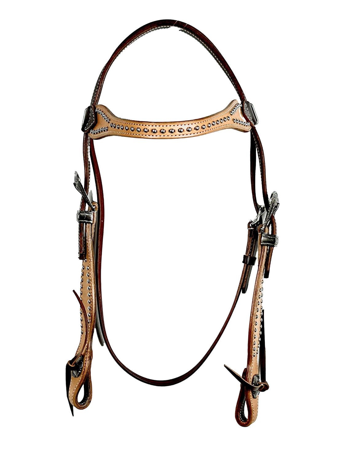 Ezy Ride Bridle Brow with Dots and Silver Buckle - 2