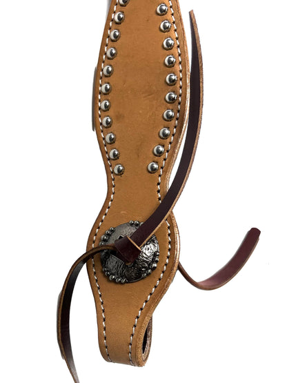 Ezy Ride Bridle Brow with Dots and Silver Buckle - 5