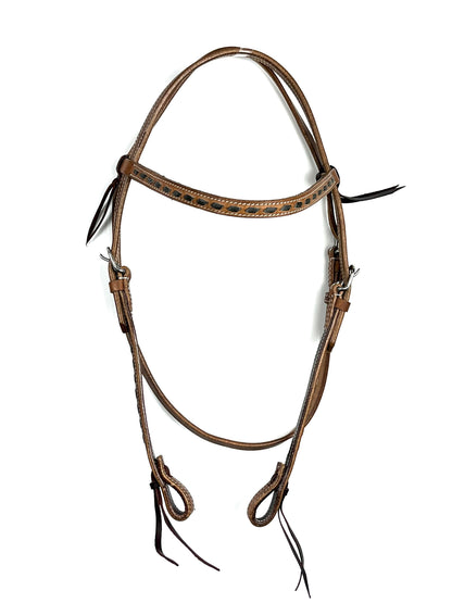 Ezy Ride Bridle Brow with Lacing Natural Harness