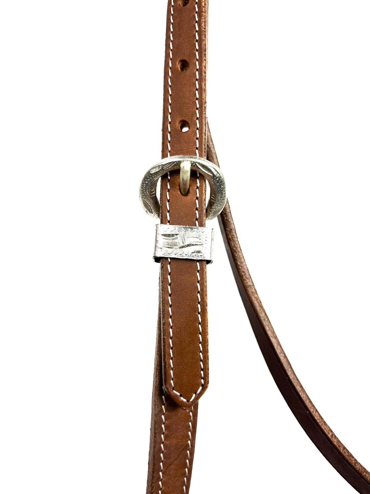 Ezy Ride Bridle Brow with Stitching and Silver Trim - 3