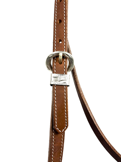Ezy Ride Bridle Brow with Stitching and Silver Trim - 3