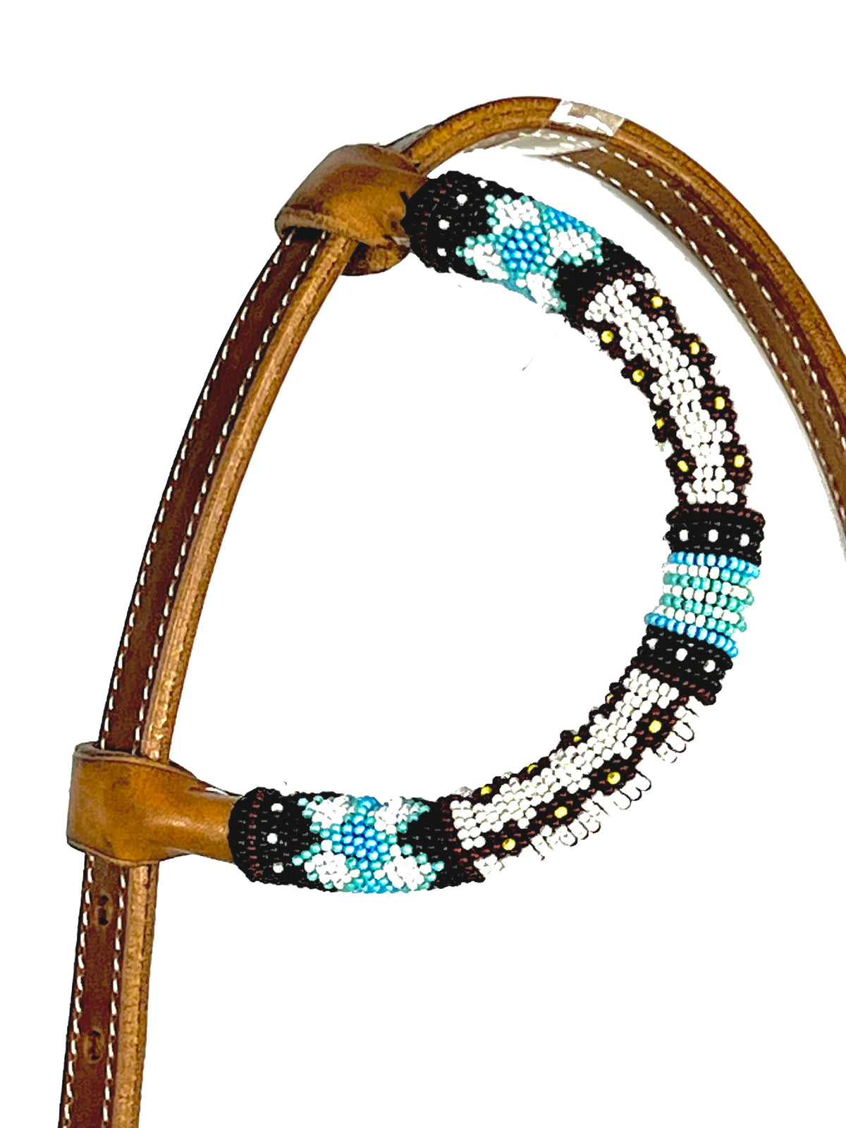 Ezy Ride Bridle One Ear with Blue Beaded Accent - 3