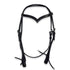 Ezy Ride Bridle Plain with V Brow and White Stitching Black