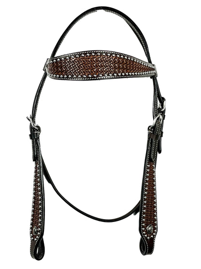 Ezy Ride Bridle Shaped Brow with Dots and Stamping - 2