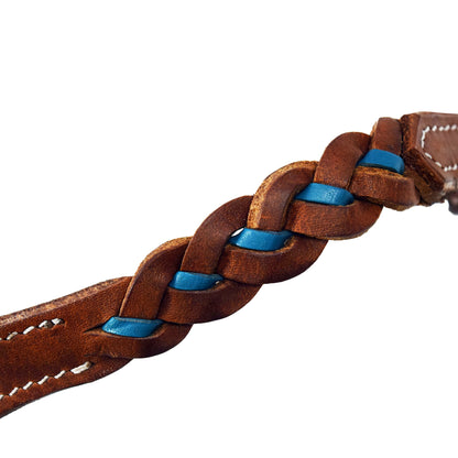 Ezy Ride Bridle V Brow Blue Plaiting Harness - 2
