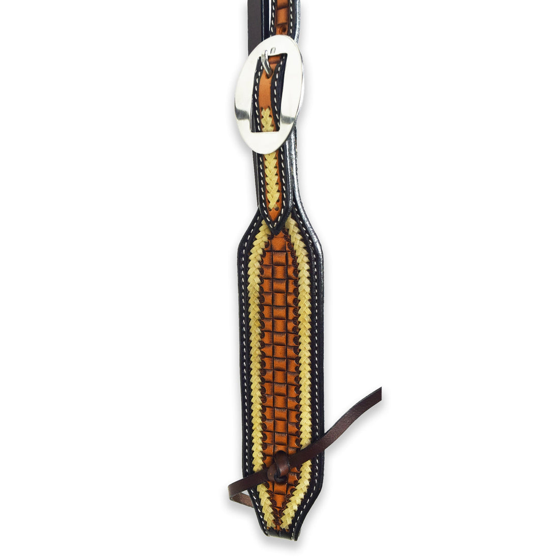 Ezy Ride Bridle V Brow with Rawhide Lacing Two Tone - 2