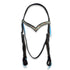 Ezy Ride Bridle V Brow with Turquoise Buckstitch Two Tone