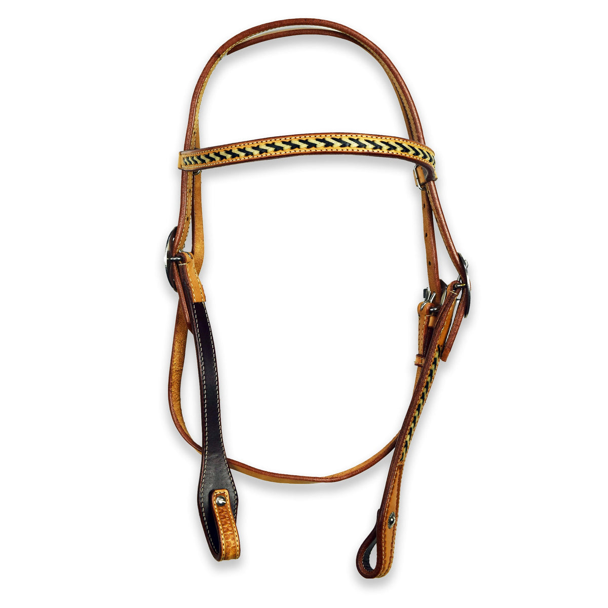 Ezy Ride Bridle with Black and Natural Lacing Lightly Oiled