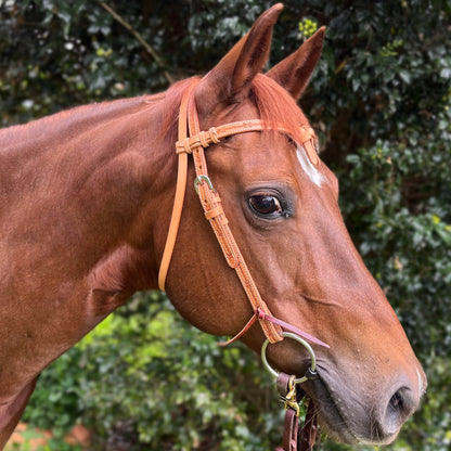 Ezy Ride Bridle with Futurity Knot and Barbwire Stamping - 5