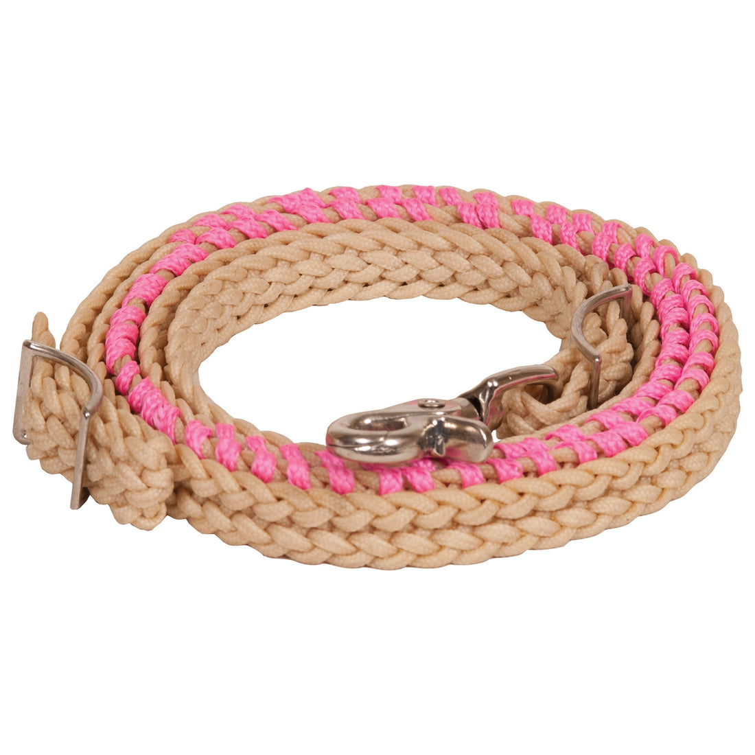 Ezy Ride Laced Contest Rein - Hot Pink
