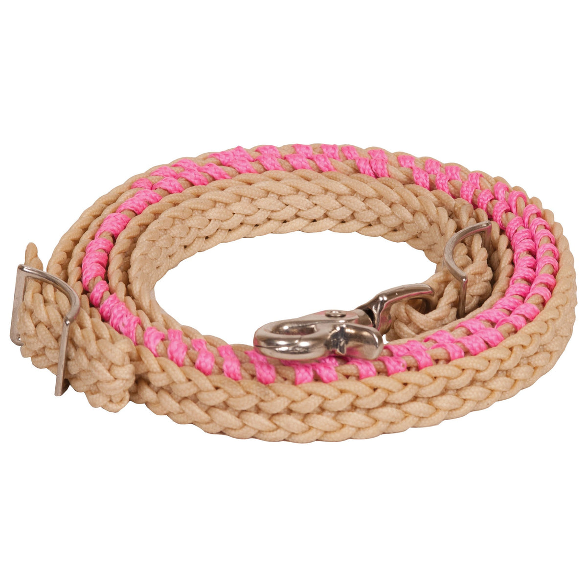 Ezy Ride Laced Contest Rein - Hot Pink