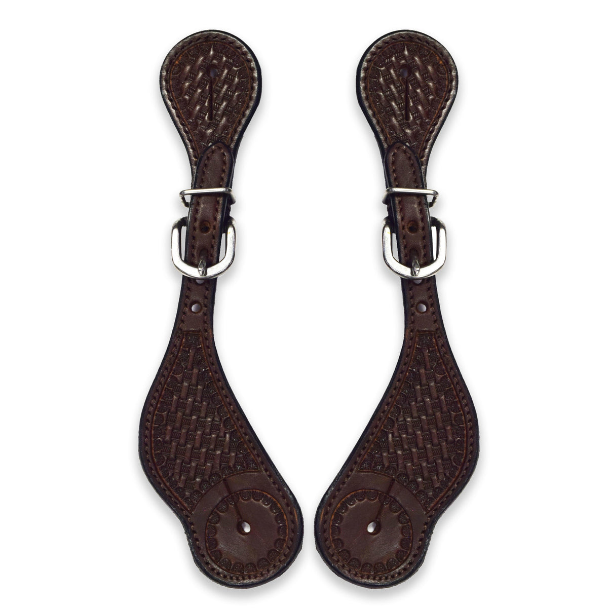 Ezy Ride Spur Strap Basket Stamped - Chocolate
