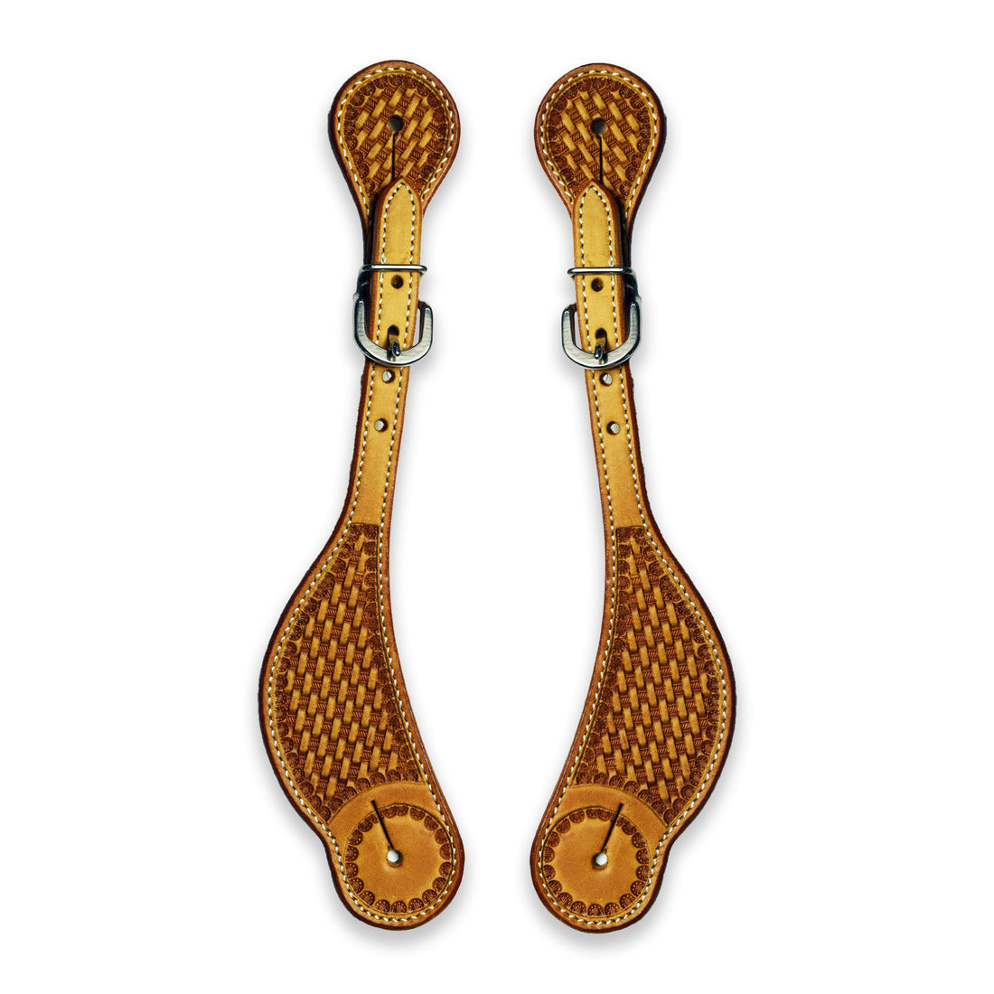 Ezy Ride Spur Strap Basket Stamped Youth - Natural Harness