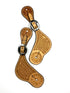 Ezy Ride Spur Strap Shaped with Weave Stamping and Flower End