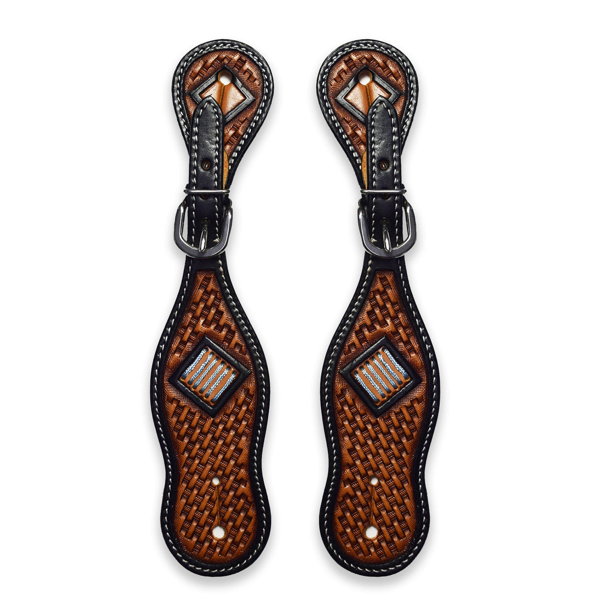 Ezy Ride Spur Strap with Basket Stamping Two Tone