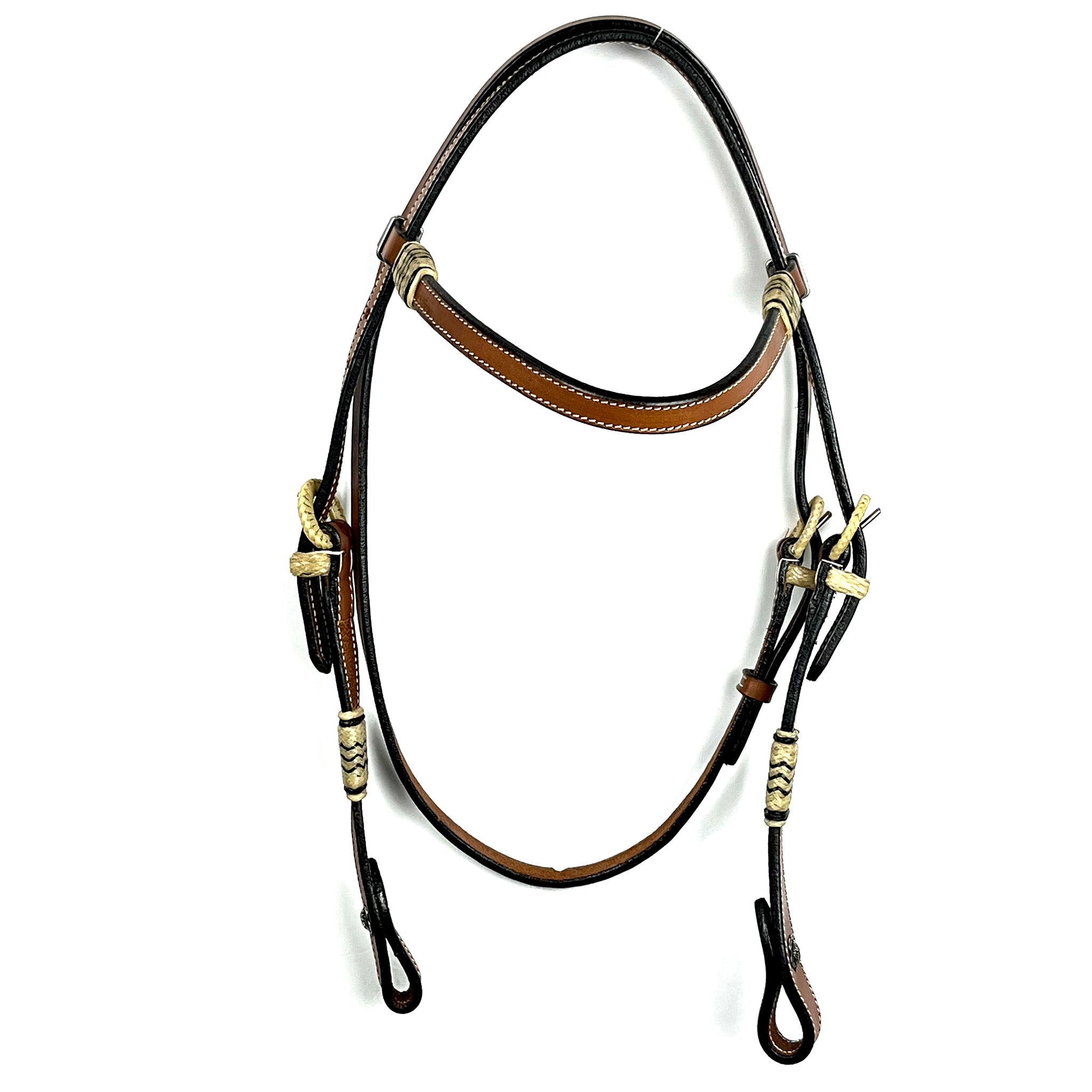 Ezy Ride Bridle Brow with Rawhide Knots and Buckles