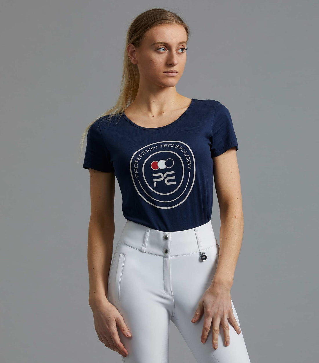 Description:Fiero Ladies Cotton T-Shirt_Colour:Navy_Position:1