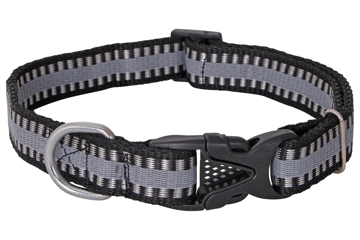 Flair Buck Stitch Dog Collar Adjustable - Black