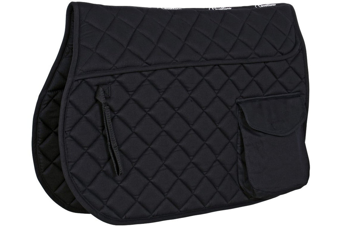 Flair Diamond Quilt Saddle Pad with pockets - Black