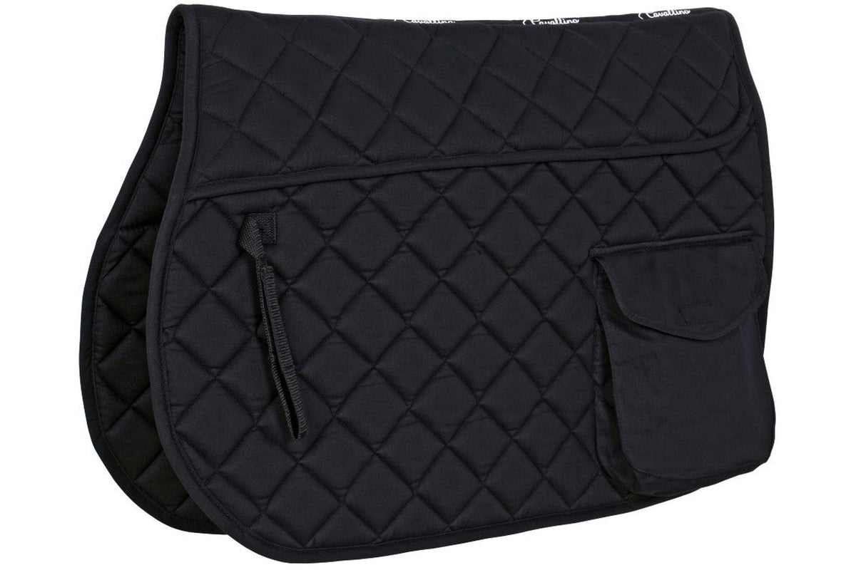 Flair Diamond Quilt Saddle Pad with pockets - Black