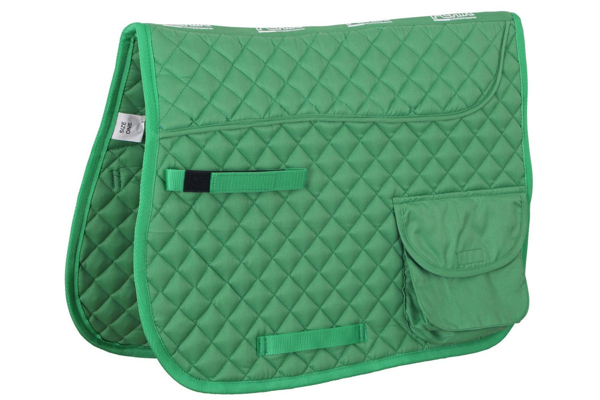 Flair Diamond Quilt Saddle Pad with pockets - Lime Green
