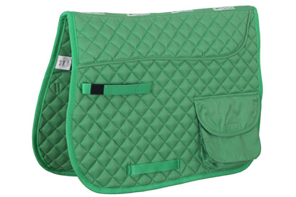 Flair Diamond Quilt Saddle Pad with pockets - Lime Green