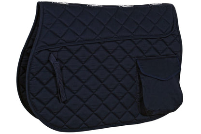 Flair Diamond Quilt Saddle Pad with pockets - Navy