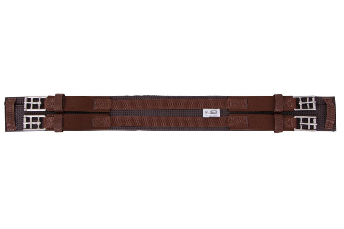 Flair Double Expansion Dressage Girth - Brown