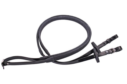 Flair Racewear Exercise Rubber Grip Reins Billet End - Black