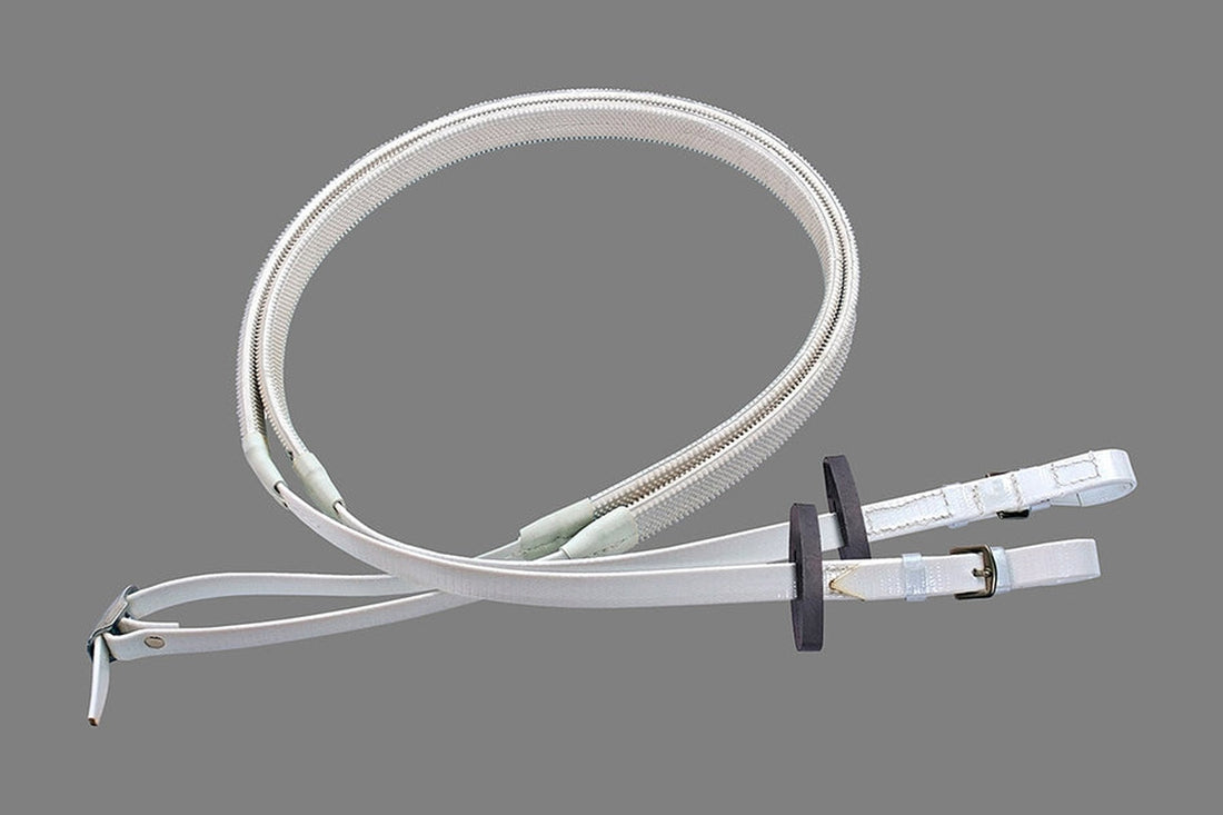 Flair Racewear Exercise Rubber Grip Reins Billet End - White
