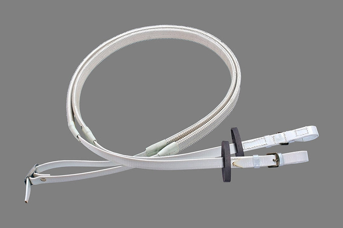Flair Racewear Exercise Rubber Grip Reins Billet End - White