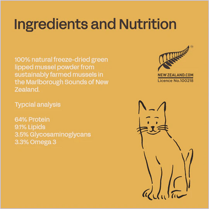 Fourflax Feline Mussel Powder - Ingredients