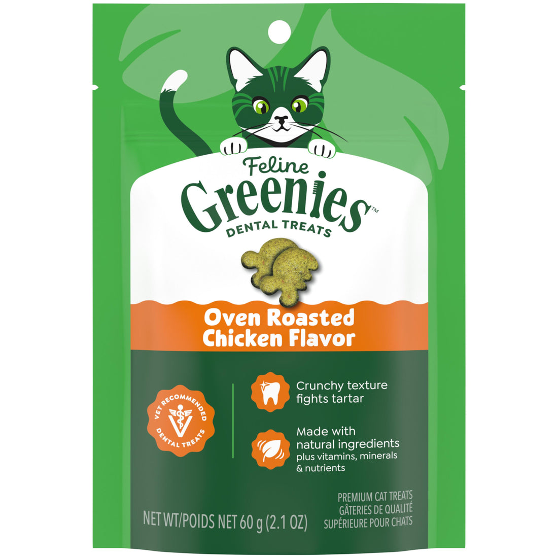 Greenies Feline Oven Roasted Chicken Dental Treats 60g
