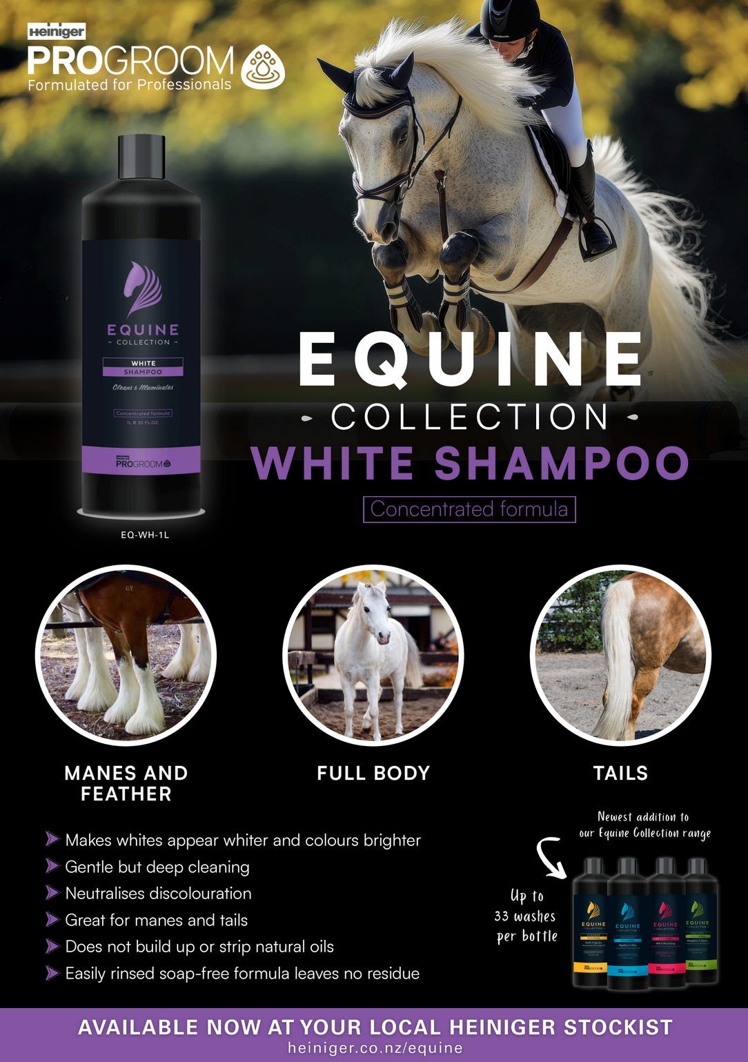 Heiniger Progroom Equine White Shampoo - 2